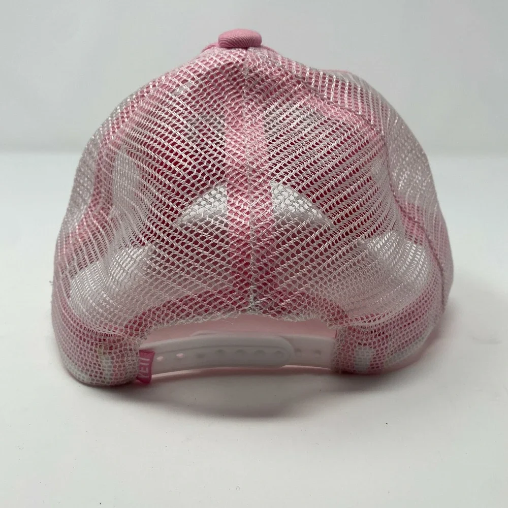 YETI Cooler Pink Embroidered Mesh SnapBack Baseball‎ Cap Hat Trucker Mesh